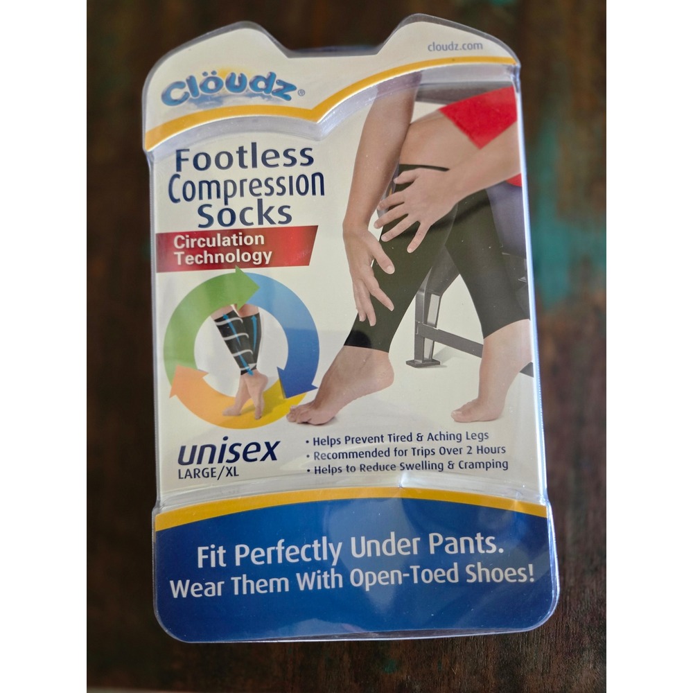 Cloudz Footless Compression Socks Unisex Large XL Black Calf Sleeves SKS-920916